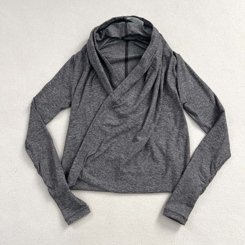 Ivivva by Lululemon Girl Heather Gray Four Count Shrug Hoodie Sweatshirt Wrap 12